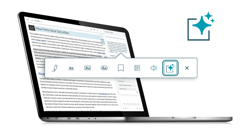 McGraw Hill AI Reader tool displayed on a laptop screen.