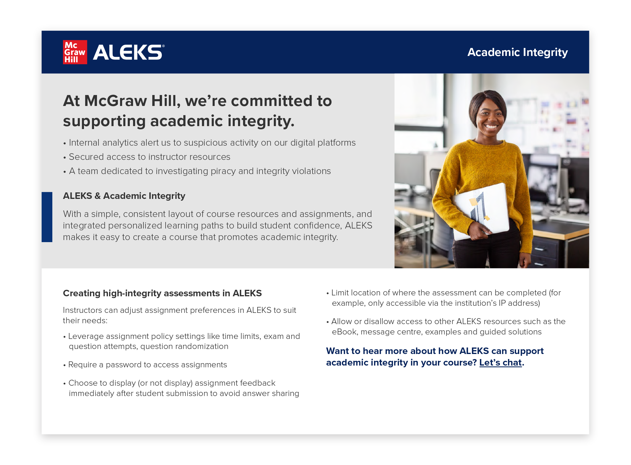 ALEKS Academic Integrity One Pager Download