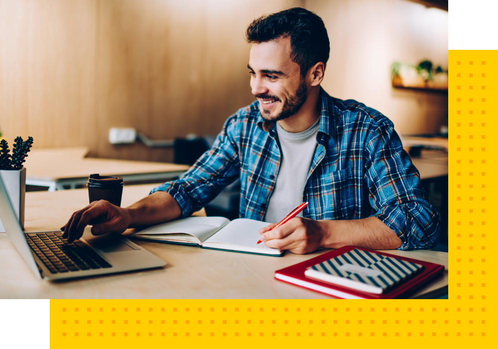 Student working online Student working online