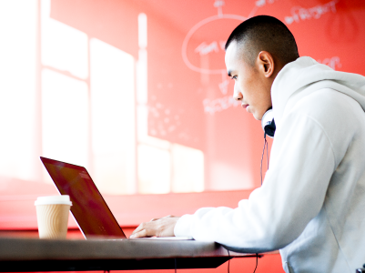 Student working online Student working online
