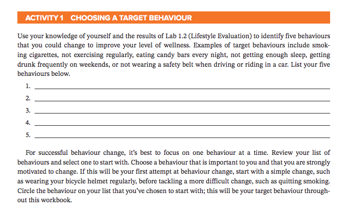 Behaviour Change Workbook