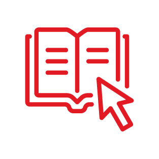 Book with cursor icon Book with cursor icon