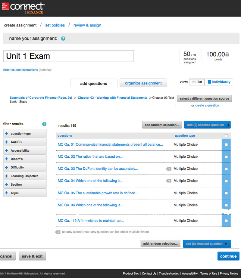 Comprehensive Finance Test Bank