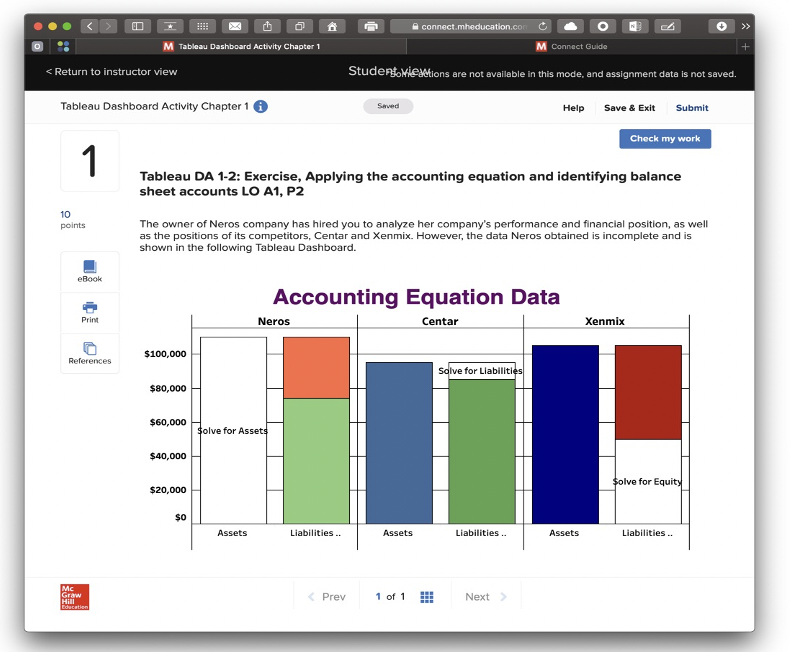 Data visualizations interface