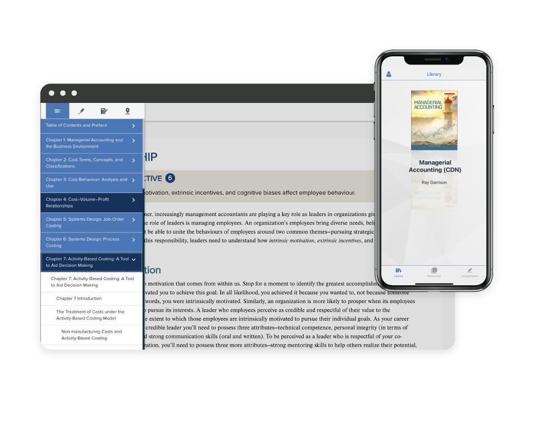 Desktop and mobile interface of McGraw Hill resources