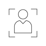Line icon focusing on profile. Line icon focusing on profile.
