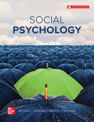 Cover Social Psychology 9th Edition 1264841884 · 9781264841882 By David Myers, Christian Jordan, Steven Smith, Jean Twenge © 2024 | Published: February 1, 2024