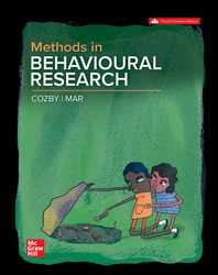 Cover of Methods In Behavioural Research 4th Edition 1264860994 · 9781264860999 By Paul C. Cozby, Raymond A. Mar, Scott Bates © 2024 | Published: January 26, 2024