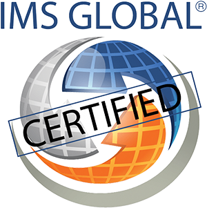 IMS Global Learning Consortium logo with certification stamped across