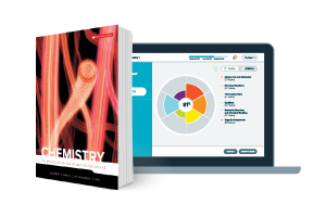 Textbook paired with Laptop showing ALEKS user interface.